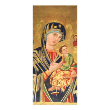 Russian Orthodox Icon - Virgin Mary and baby Jesus Rack Card