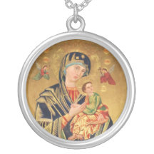 Russian Orthodox Icon - Virgin Mary and baby Personalized Necklace