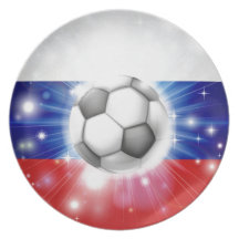 Russian soccer flag dinner plates