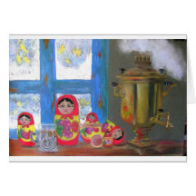 russian tea time greeting card
