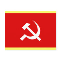 Russian USSR Hammer & Sickle Flag Post Card