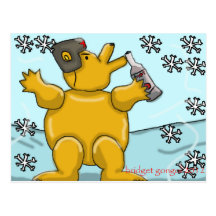 russian vodka bear postcard