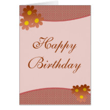 Rust flower Birthday Card