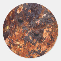 Rust Round Stickers