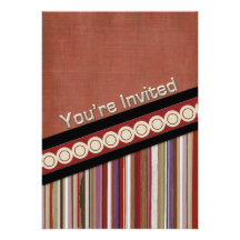 Rust Stripes and Circles 3D Invite