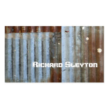 Rusted corrugated corroded metal, texture custom business card templates