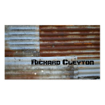Rusted corrugated corroded metal, texture custom business card template