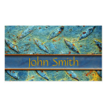 Rusted Diamond Plate Metal Business Card