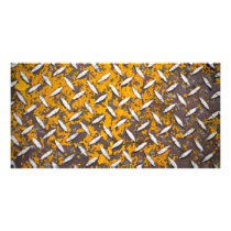 Rusted Diamond Plate Metal Photo Card