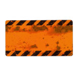 Rusted Hazard Stripes Background Custom Shipping Labels