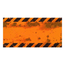Rusted Hazard Stripes Background Customized Photo Card