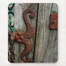 Rusted Hinge Wood Grain Mousepad Photograph Art