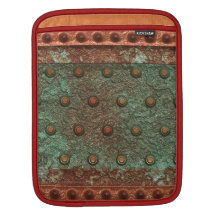 Rusted Metal Steel Stud-Plating Rickshaw Sleeve iPad Sleeve