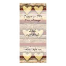 Rustic Americana Hearts Customized Rack Card
