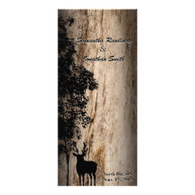 Rustic Barn Board Deer & Tree Wedding Program Rack Cards