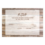Rustic Barn Wood Wedding RSVP Response Card Announcements