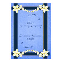 Rustic Blue Floral Wedding Table Place Cards Announcement