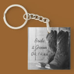 Rustic Boots Country Wedding Keychain key chains