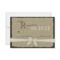 Rustic Bow and Burlap Wedding Response Invites