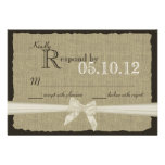 Rustic Bow and Burlap Wedding Response Invites