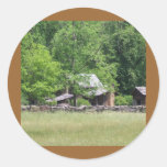 Rustic Buildings Round Stickers