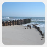 Rustic Bulkhead on Beach Sticker