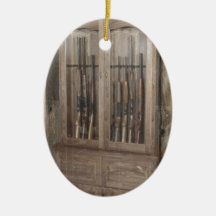 Rustic Cabin Gun Cabinet Ornament