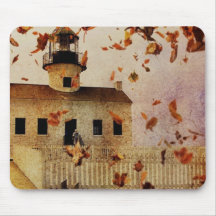 Rustic Church in Fall Mouse Pad