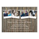 Rustic Clothesline Photo  Wedding Shower Custom Invitations
