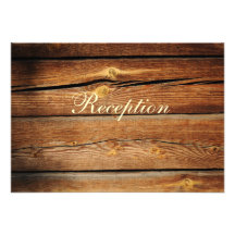 Rustic Country Barn Wood Reception Card