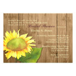Rustic Country Barnwood Sunflower Bridal Shower Invites