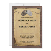 Rustic Country Cowboy Hats Barbed Wire Wedding Custom Announcements