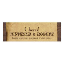 Rustic Country Cowboy Hats Wedding Drink Tickets Business Card Templates