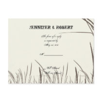 Rustic Country Grasslands Wedding RSVP Post Card
