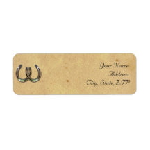 Rustic Country Horseshoe and Barbed Wire Custom Return Address Label