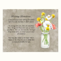 Rustic Country Mason Jar Bouquet Crackle Swirls invitations