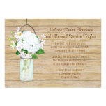 Rustic Country Mason Jar Flowers White Hydrangeas Personalized Invitation