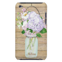 Rustic Country Mason Jar Lavender Floral Hydrangea iPod Case-Mate Case
