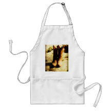 Rustic Country Western Cowboy Boots in Sunlight Aprons