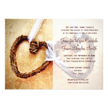 Rustic Country Western Hearts Wedding Invitations
