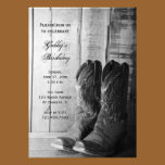 Rustic Cowboy Boots Country Birthday Party Invite invitations