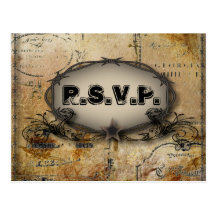 Rustic Farm Wedding R.S.V.P Postcard