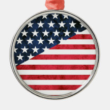 rustic flag christmas tree ornament