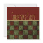 Rustic Homespun Christmas Party Personalized Invite
