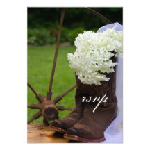 Rustic Hydrangea Country Wedding Response Card Announcements
