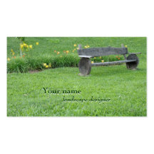 "Rustic landscaped lawn" double face business card