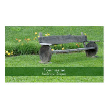 "Rustic landscaped lawn" double face business card