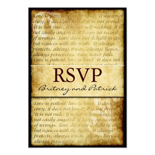 Rustic Love is Patient Vintage Wedding RSVP Cards Announcements