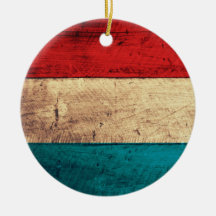 Rustic Luxembourg Flag Christmas Ornament