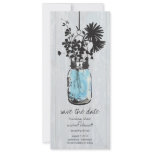 Rustic Mason Jar & Wildflowers Save the Date invitations